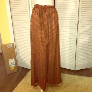 Audrey 3+1 burnt orange wide leg pattern pants